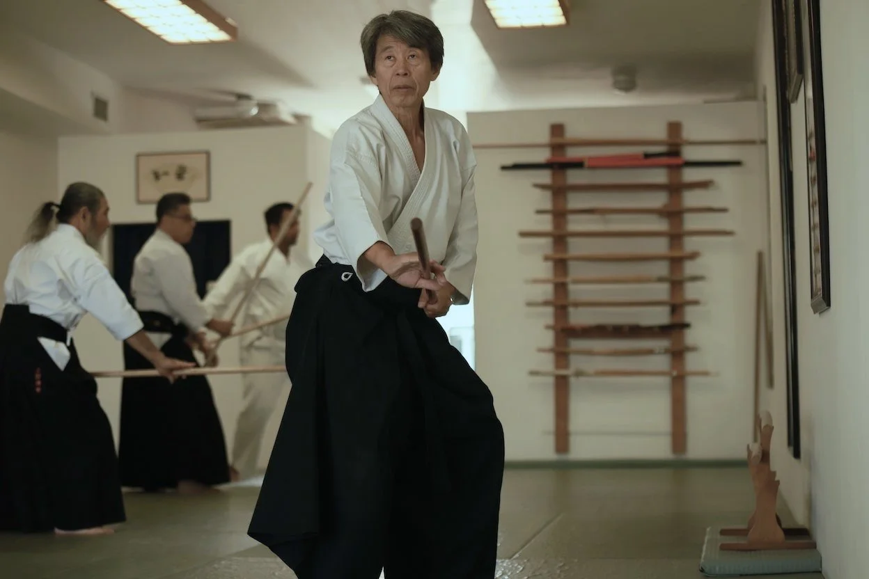 Aikido - weapons class at Seishinjuku Dojo led by Hauro Matsuoka Sensei in Culver City, California USA. Seishinjuku Dojo formally known as Culver City Aikido. Martial Art School